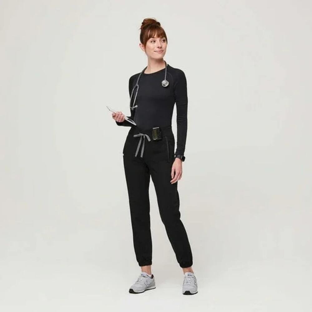 FIGS Womens Granville‎ Skinny Petite Jogger Scrub Pants Size Small Petite Black